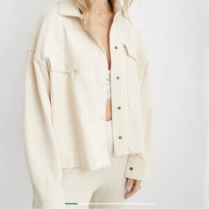 NWT Aerie Fleece Cropped Shacket